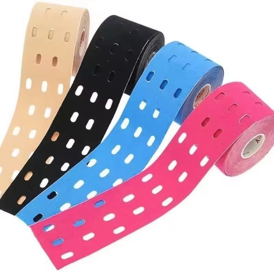 Kinesiology Tape Roll Breathable Perforated Muscle Strain Tape Elastic Knee Support Strips Waterproof
