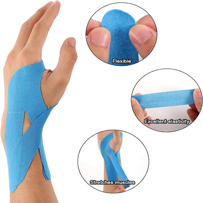 Kinesiology tape strips for arm support during golf sports activity