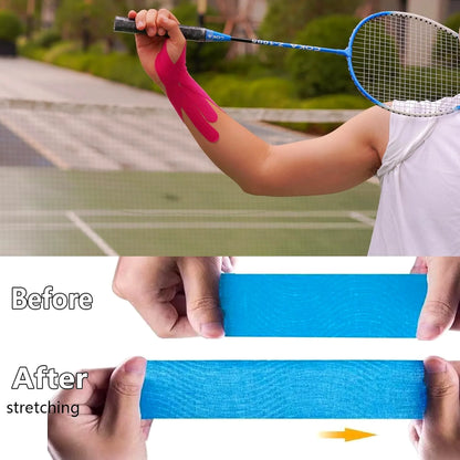 Kinesiology tape strips for pain relief in daily life and sports activities
